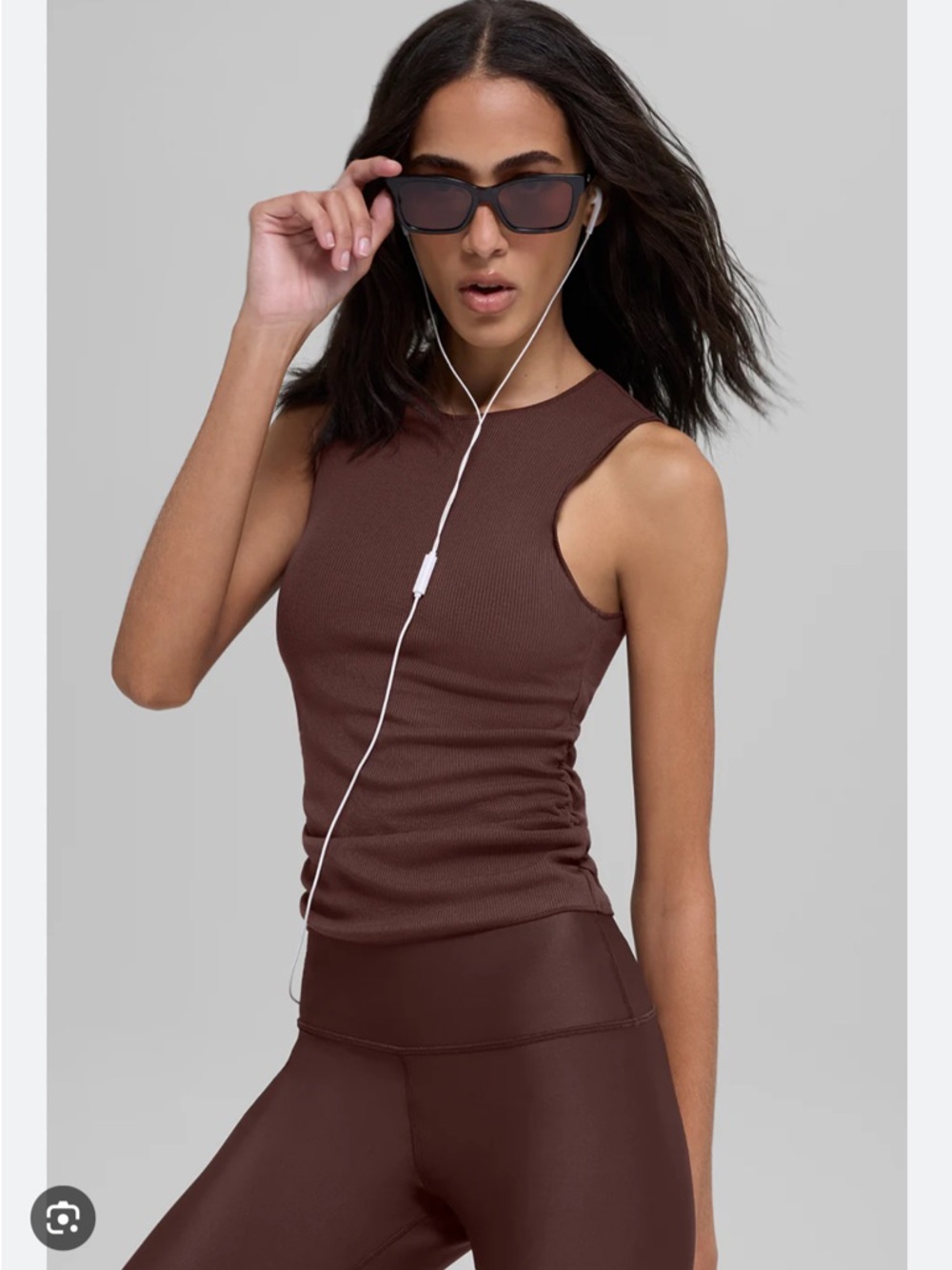Alo ribbed brown tank